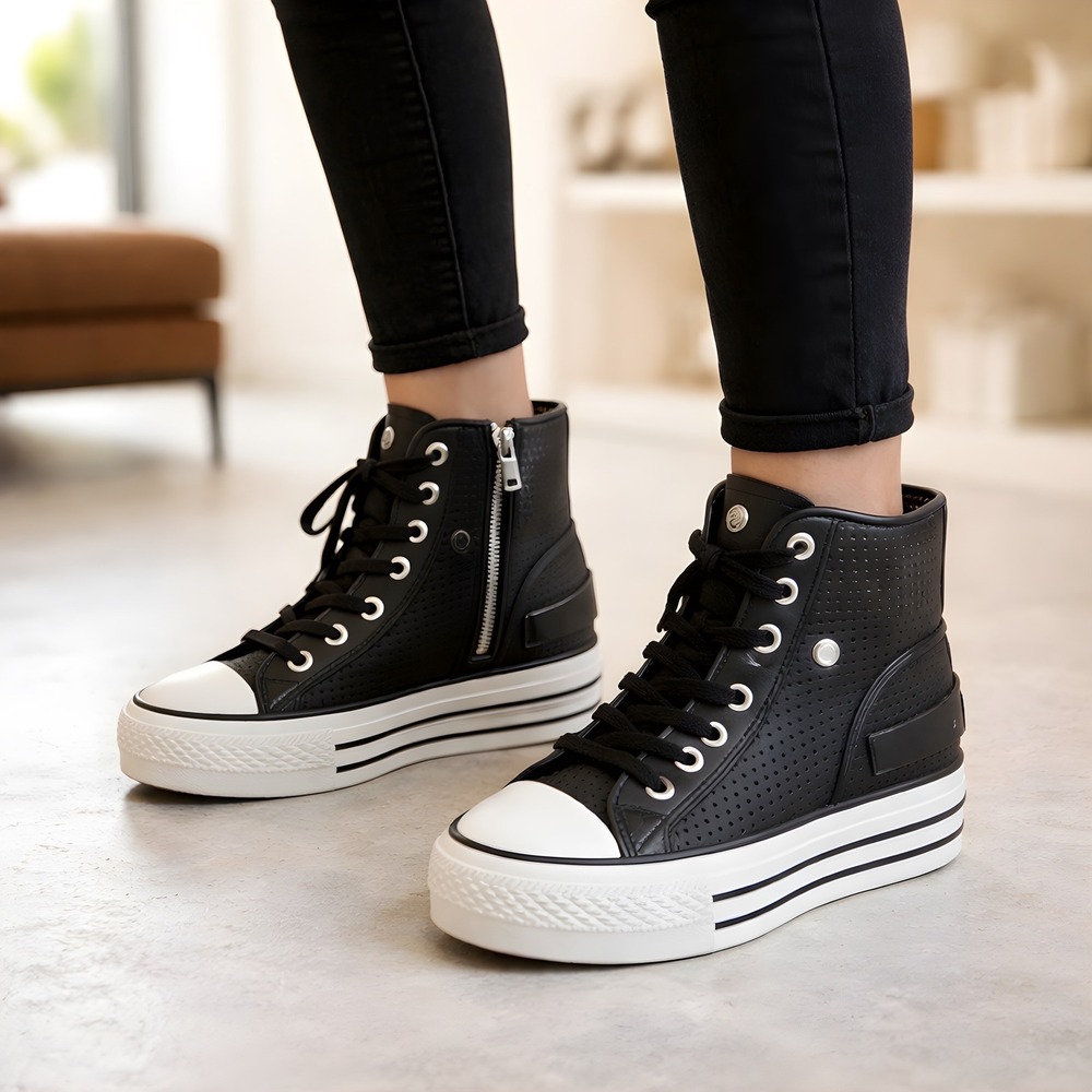 RARE IIJIN Women's Size 35 Invisible 3" Height Wedge Sneakers‎ Breathable Mesh